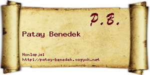 Patay Benedek névjegykártya