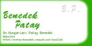 benedek patay business card